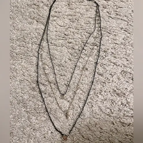 EXPRESS  Layered Multi Chain Cross & Coin Y Necklace - Image 2