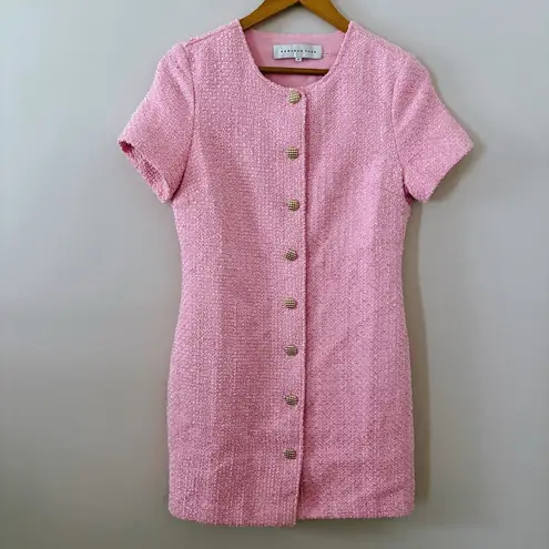 Endless Rose short sleeve tweed mini dress Pink Size M