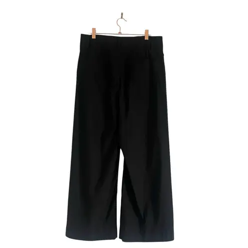 Maeve Anthropologie The Colette Magic Fabric Crop Wide-Leg Pants Black Sz 31