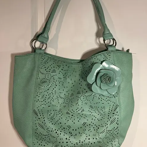 American Eagle Vintage  by Payless Collab Seafoam Green Purse w/ Rose Accent