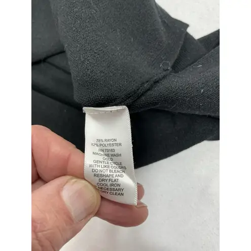 Cable & Gauge Womans Pullover Sweater M/M Black V Neck 1/4 Zip 3/4 Sleeve