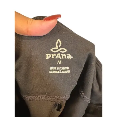 prAna  Black Athletic Cropped Capri Stretch Running Capris Women Sz M