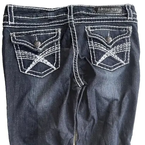 LA Idol Women's Blue Embellished Denim Jeans Size 15 Waist:36x34 in Western USA