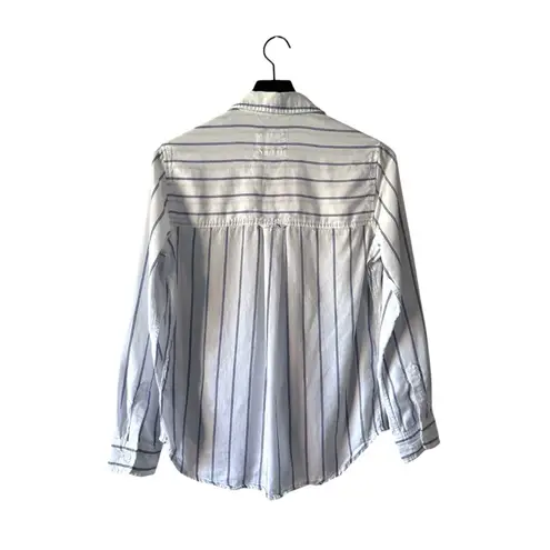 Rails Hayden Cannon Stripe Button Down Shirt XS White Blue Tencel Soft Blouse