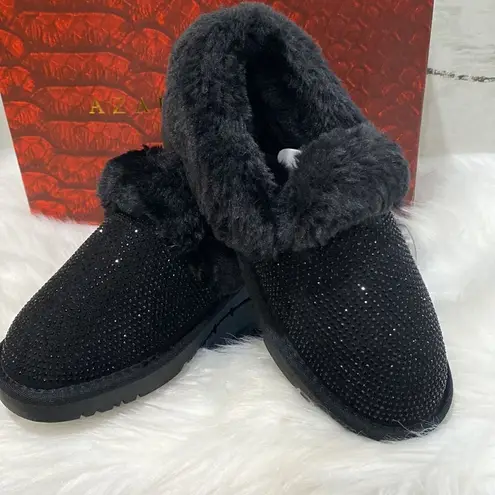 AZAELA Wang Cozy Slippers Black Size 7