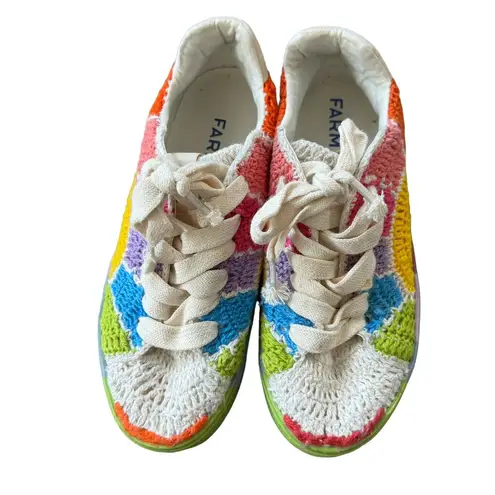 Farm Rio  Crochet Sunset Platform Sneakers Rainbow