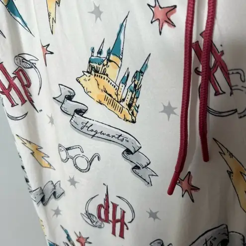 Harry Potter Jogger Sleep Pant White Hogwarts print athleisure lounge pant large