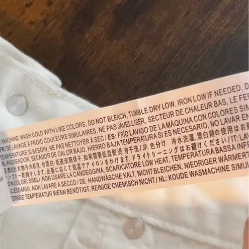 EVIDNT Los Angeles Size 26 Essen Relaxed White Raw Hem Straight Leg Denim Jeans