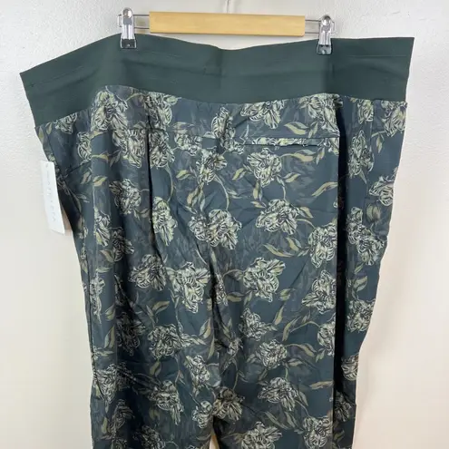 Athleta  Trekkie North Jogger Pants Size 26 Green Floral Travel Lounge Ripstop