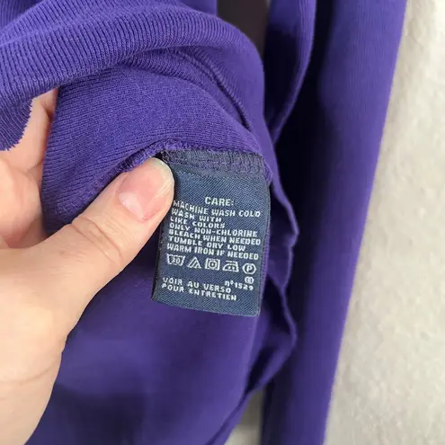 Ralph Lauren Sport Purple Preppy Long Sleeve logo Shirt medium