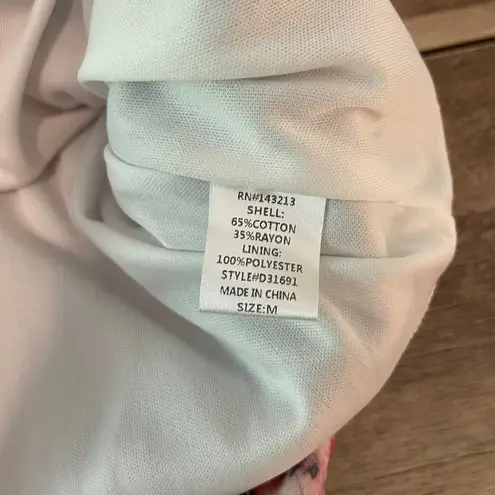 Miss Love Miss Love Maxi Dress Medium Blue Pink Floral Print Sleeveless Lace Trim Belt