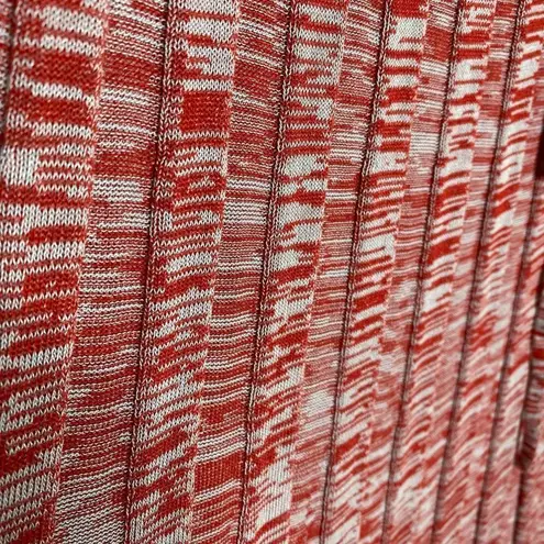 Christopher Esber Mélange Pleated Knit Tie Ribbed Maxi Skirt Red Medium Marled