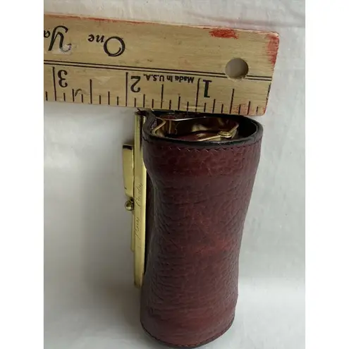 Pierre Cardin Vintage Mini Burgundy Leather Coin Purse with Gold Kiss-Lock Bow