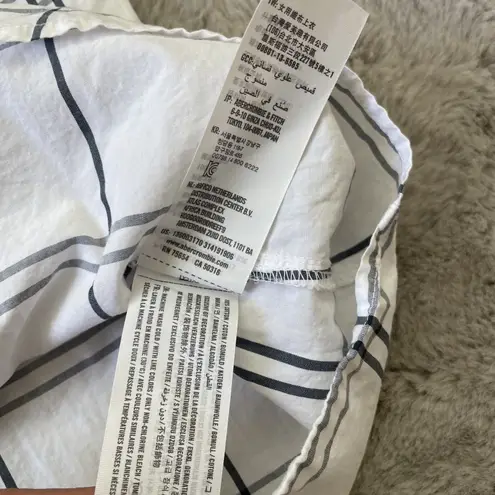 Abercrombie & Fitch  Womens White Plaid Off the Shoulder Bell Sleeve Shirt Top XS