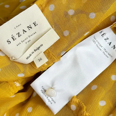 Sézane Wood Top, Printed Peas Saffron, FR36/US4