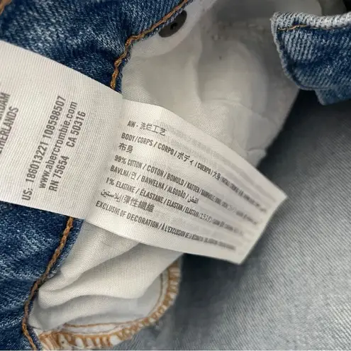 Abercrombie & Fitch  High Rise Cross Over Dad Jean Blue (Size 26) preppy straight