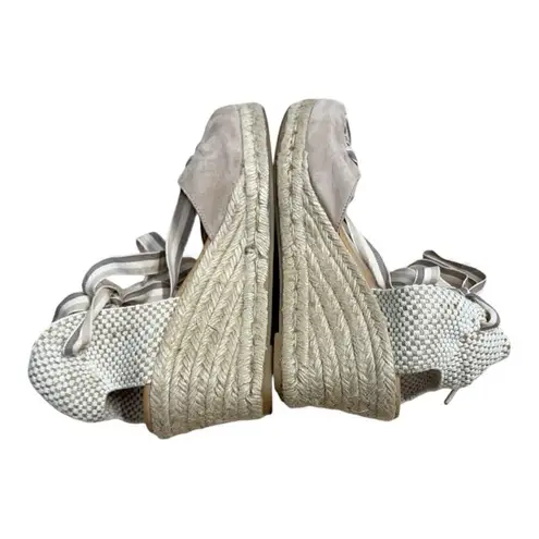 Paseart Espadrille Sandals Suede Cap Toe Ankle Tie Made in Spain Size 9M Suede