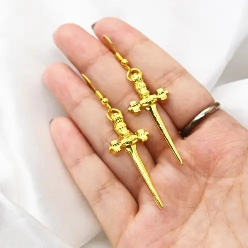 Gold Sword Earrings