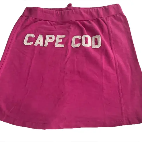 Soft As A Grape Cape Cod SPELLOUT mini Skirt PINK XL Casual Stretch Drawstring Y2K BEACH RESORT