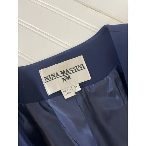 Massini Nina Blazer Navy Blue Career Workwear Office Size 10