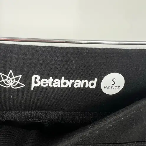 Betabrand Women's Black Moto Leggings exposed silver zippers size small petite