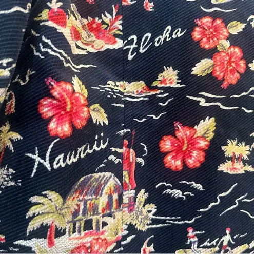 Authier Shirt Jacket Blue Tropical Aloha Hawaii Rare Shacket size 42/US 6 small