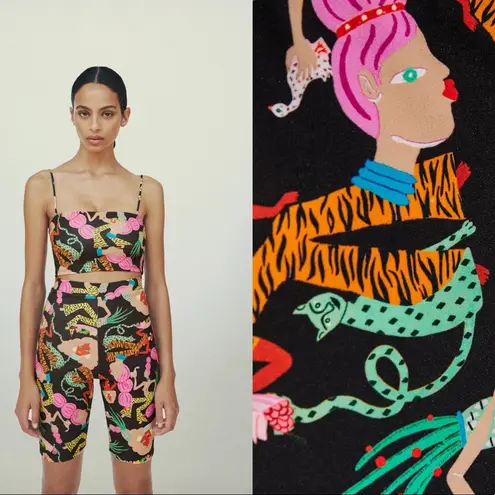 ZARA NWT   WOMAN IN ART MIRANDA MAKAROFF PRINT SHORTS Bloggers Fav