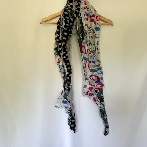 colorful gauzy lightweight scarf white black blue grey pink summery accessory
