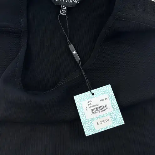 Ming Wang Black Sleeveless Knit Midi Dress 0x