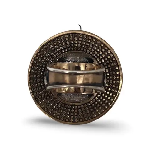 Amy Kahn Russell Bronze Art Deco Ring | Unique Statement Piece Blue Size 8