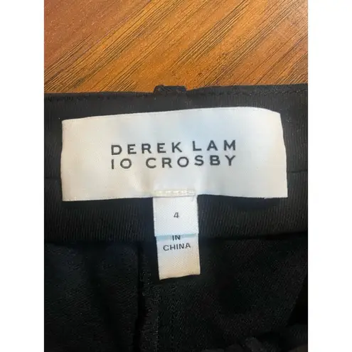 DEREK LAM 10 CROSBY Cropped Embroidered Flare Trouser w Rainbow Size 4 Black