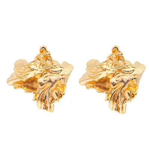 NWT Women's Amber Sceats Reese Sculptural 24K Gold Plated Earrings
