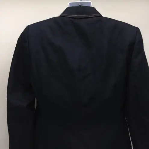 Tahari A.S.L. Separates Navy Denim Styled Blazer/Jacket w/Tan Top Stitching Sz 6