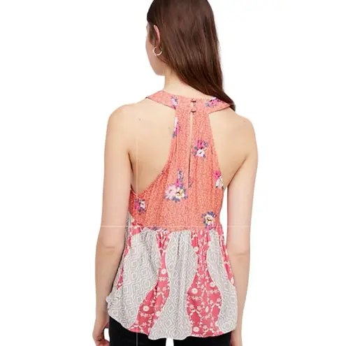 Free People  Dream Darlin Floral Patchwork Tank Top