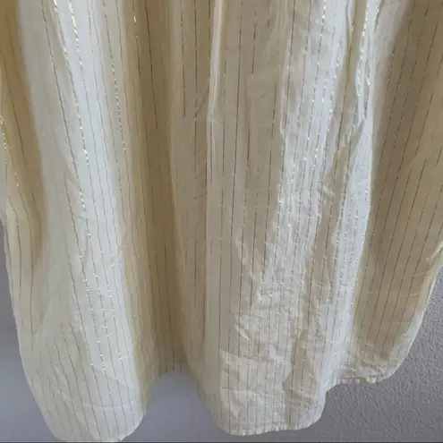 VERO MODA AWARE O-Neck Tunic Dress Cream Lagenlook Casual Stripe Boho Large