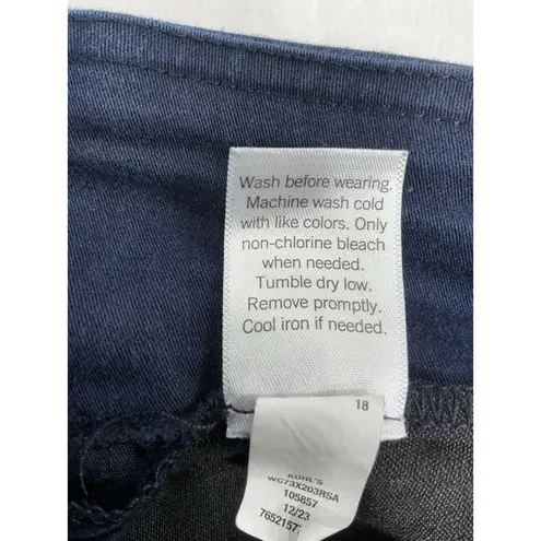 Croft & Barrow Womans  The Effertless Stretch Pullon Casual Pants 18 Blue