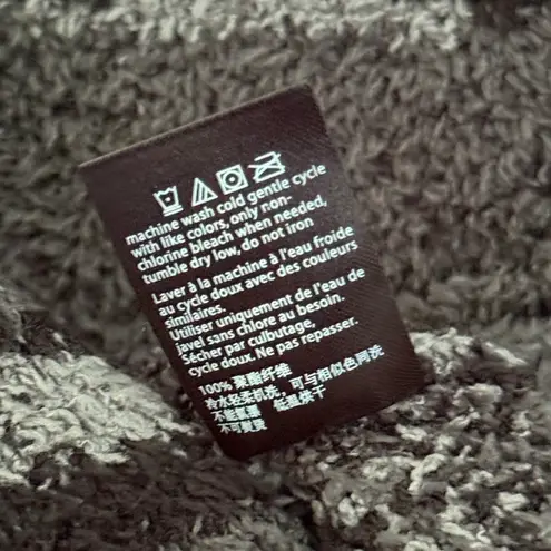 Barefoot Dreams CozyChic Seaside Pullover Sweater Carbon Camo Black Grey Size XS