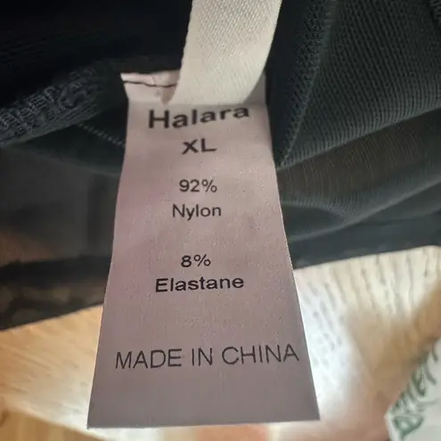 Halara NWT Sheer Round Neck Mesh Longline Running Tank Top Sz XL black