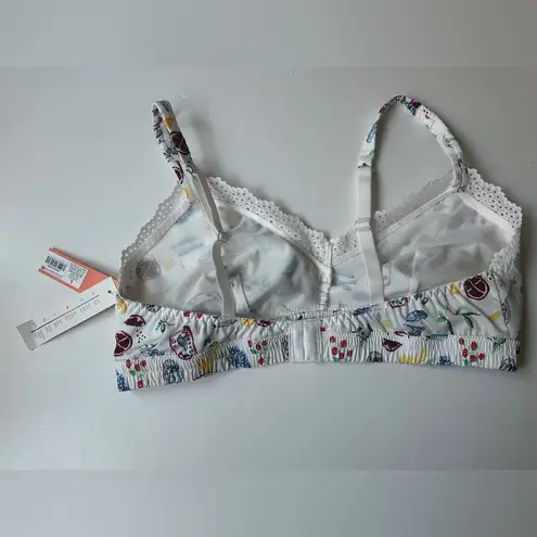 Colsie NWT Women's Woven Bralette Fruit Print Size Large White