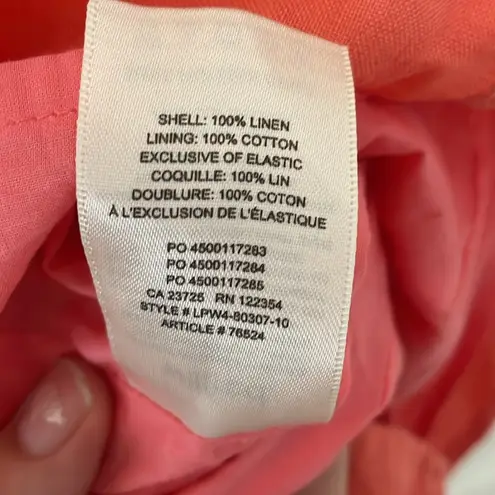 WILFRED Stanza Dress Linen Mini Puff Sleeve Coral Salmon Pink Corset XXS Aritzia