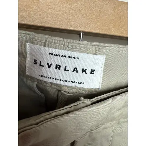 NWT Slvrlake Lola Cotton Twill Wide Leg Pants Sz. 32W Tan