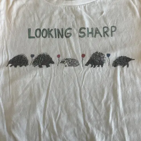 Unfortunate Portrait Looking Sharp Porcupine Baby Tshirt White Size XS