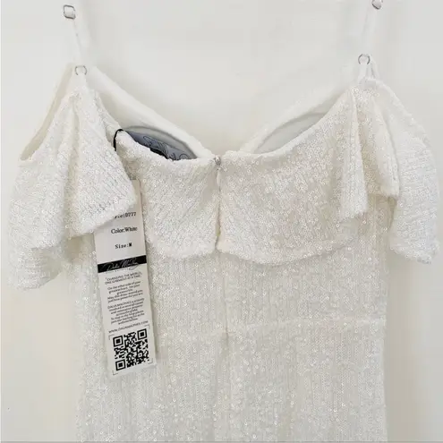 Dalia Collection Dalia Macphee BEAUTIFUL sequin stretch flare hem midi dress NWT