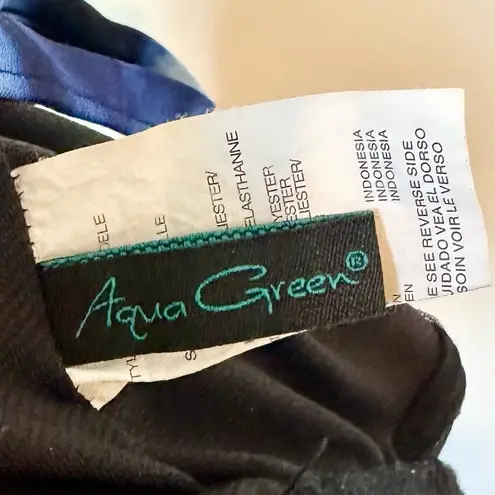 Aqua Green Women's Plus Size Tiered Tie Dye Tankini Top - Size: 18W