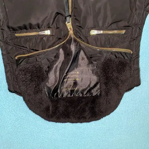 CALVIN KLEIN PERFORMANCE Puffer Vest wind resistant gold zipper closure size L Black Size L