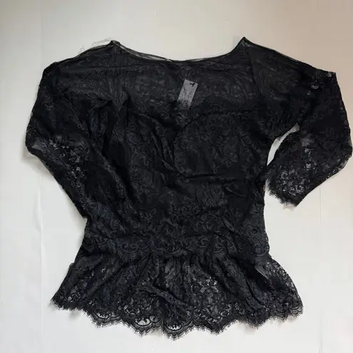 Intimissimi Black Lace 3/4 Sleeve Size Small NWT