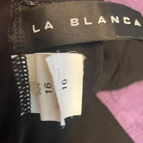 La Blanca Island Goddess Front Draped Tummy Control One Piece Swimsuit Sz 16