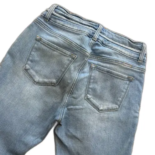 Kancan for Maurices | High Rise Curvy Boocut Jean Size 27" Frayed Light Wash