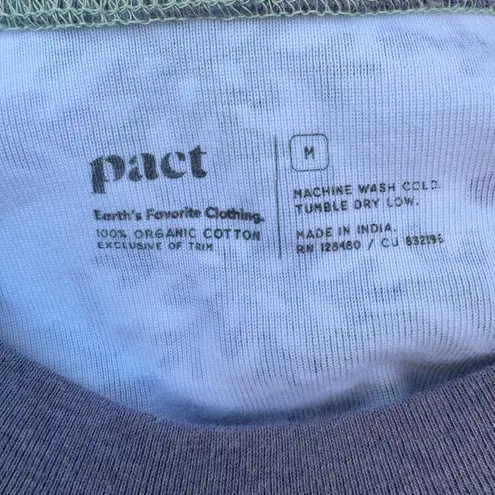 Pact Organic Cotton Pajama Top Sz M Purple Snowflakes Long Sleeve Cozy Holiday White Size M