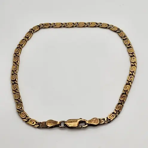 Gold Plated Sterling Silver FAS Snail Chain Bracelet